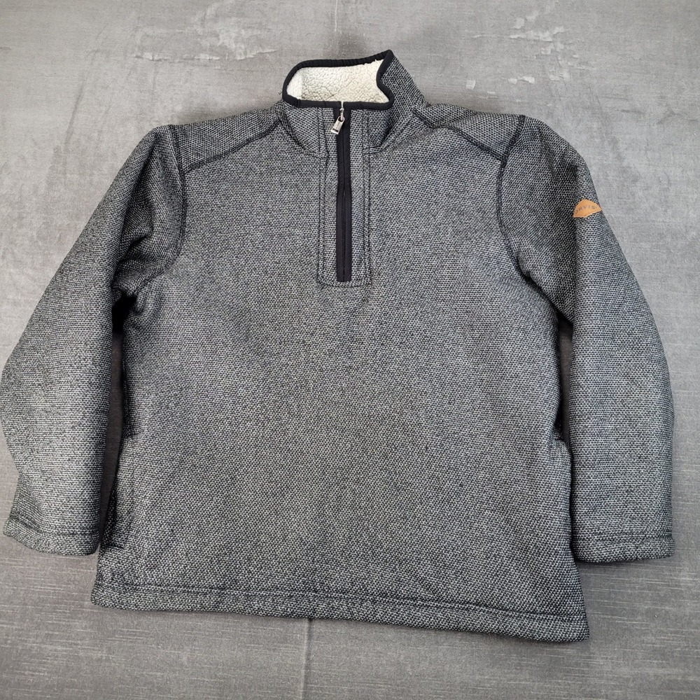 Orvis Classic Collection Mens Gray Quarter Zip Sherpa‎ Lined Pullover Jacket Med
